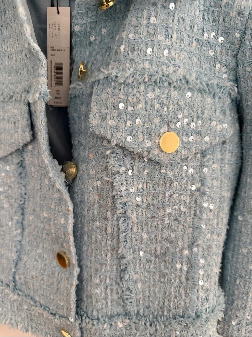 Alice and Olivia Chloe Sparkle Tweed Cropped Jacket new with tags size XS